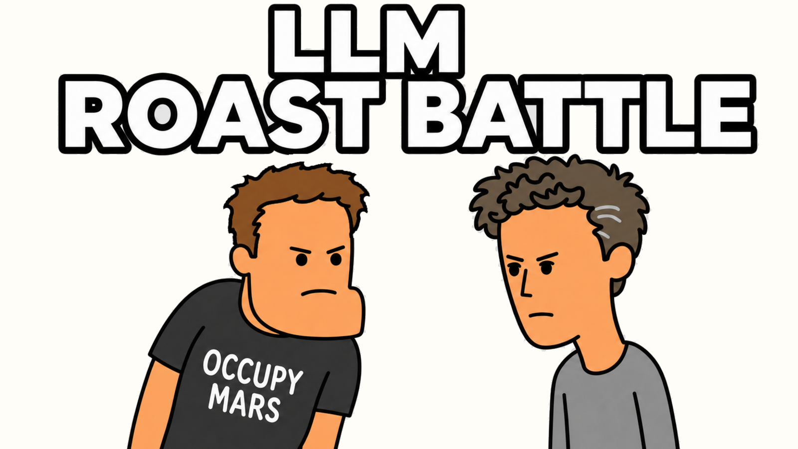 Two comedians facing off in a roast battle